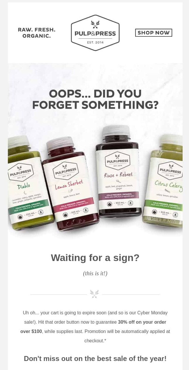 Pulp & Press had one of the best Black Friday advertising campaigns.